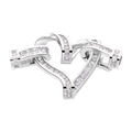 Silver heart-shaped pendant with square zircons and cylindrical connector holes - Style-6 (Silver Lace Heart)