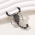 Scorpion brooch with black and amber crystals on silver alloy, elegant fashion accessory - Scorpion Style (DW0737)