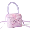 Plush purple and pink gradient bunny bag with sequins and bow for girls - Bow - Purple Strap