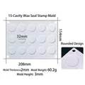 Stampo in silicone bianco a 15 fori per sigilli in ceralacca con design da 32mm - Stampo in Silicone per Sigillo di Cera a 15 Cavità