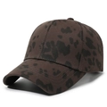 Dark brown leopard print baseball cap in twill cotton fabric with a classic curved brim - Adjustable / Spotted Grey