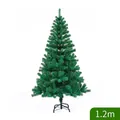Classic 1.2m artificial green Christmas tree with stable black metal cross base stand - Basic Tree-Plastic Stand / 1.2m