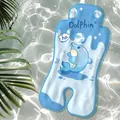 Universal stroller cooling pad with blue dolphin pattern and breathable gel material - Blue Dolphin