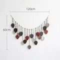 Handwoven macrame leaf wall hanging in colorful bohemian style 120cm width - 120cmx60cm / Red