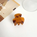Mini amber tortoiseshell acetate claw clip for women stylish hair accessory - 3.5cm / Leopard Brown