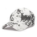 Classic black and white tie-dye cotton twill baseball cap with curved brim style - Adjustable / 1# Black and White Tie-dye