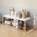 White minimalist single-tier kitchen counter shelf, iron storage rack 50.7x20x18cm - 50cm White Frame + White Board