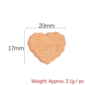 DIY 20mm heart shaped resin cookie accessory in orange-pink with LOVE engraving - LOVE Lettering / Heart Cookie