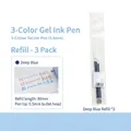 3-pack of light bay blue 0.5mm triangular retractable gel pen refills, 99mm long - Gel Pen Refill (Shallow Bay Blue)