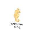 Golden seahorse ocean charm in stainless steel for DIY jewelry, size 8x20mm 0.8g - Seahorse