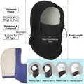 Winter windproof cycling balaclava with fleece lining and adjustable hood size - Fleece Lined Black