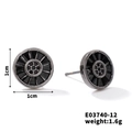 Détail de boucles d'oreilles en zircon noir avec texture radiale et taille de 1 cm - Radial Rond(E03740-12) / 【caractéristiques Du Produit】il S'agit D'une Paire De Boucles D'oreilles Puces Rondes Noires Ornées D'un Motif À Texture Radiale Et D'un Petit Diamant Noir Au Centre. La Couleur Principale Est Le Noir/noir Canon De Fusil Et Le Diamètre Est De 1 Cm.
