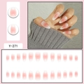 Détails d'ongles dégradés rose et blanc avec motifs en spirale et kit complet de 24 pièces - Dégradé Rose Blanc Spirale Blanche (Y-271)