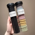 Elastic hair tie set in black and macaron colors with spiral texture in tubes - Black + Macaron Colors (200 Pcs/Can)