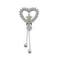 Elegante zilveren hartvormige navelpiercing met sterhanger en kwastjesketting - Ster Hart Kwastje Stijl (BR2121510)