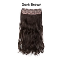 Dark Brown long wavy clip-in hair extension with five clips and lace base - Dark Brown