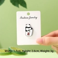 Cute panda mahjong pin with red character design for clothing accessories and gifts - Mahjong Eight Thousand Panda