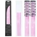 Pink clip-in glitter hair tinsel extensions with 12 smart clips and 60cm strands - 12 Pieces / Fluorescent Peach Pink (12-Piece Set)