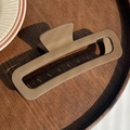 Matte cocoa brown 13cm oversized rectangular hair claw clip for thick hair styling - 13CM Rectangle / Matte Coffee