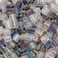 5mm transparent iridescent square glass sugar beads for DIY earrings and jewelry making - 5mm 10g/Pack Approx 50pcs / Black White Mix