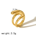 Minimalistischer geometrischer unregelmäßiger Ring aus Titanstahl 18k vergoldet - Goldener Stil (TR4241-G)