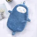 Blue rabbit cartoon hanging hand towel made of thick absorbent coral fleece fabric - Long Ear Rabbit / Indigo Blue