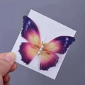Detailed macro of a purple gradient tulle butterfly hair clip with three faux pearls - With Hair Clip / Maple Leaf Color