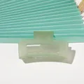 Detail view of light green matte hair claw clip with minimalist geometric hollow design - 8.5cm Matte Square - Light Green