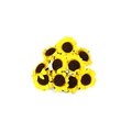 Künstliche Sonnenblumenköpfe aus Seide für DIY-Deko, gelbe Blütenblätter mit brauner Mitte - 10 Stück / Gelb