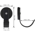 Black magnetic wreath hook with dimensions 7cm height and 4.3cm width for metal doors - Silver Screw Back