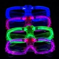 Occhiali luminosi 2026 in blu, rosa, verde e viola con montature in plastica LED colorate - Occhiali Quadrati a Luce Fredda