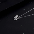 Elegant 925 sterling silver letter necklace with dancing zircon pendant on black background - Style C Alphabet (NS869)