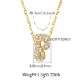 Detail view of gold letter P pendant with zircon inlay and exact dimensions - Letter P Style (KN0422-P)