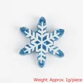 Blue glitter snowflake resin charm for DIY hair clips, dimensions 21mm by 24mm size - Christmas Snow