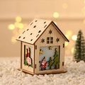 Lighted wooden Christmas house ornament featuring Santa Claus and reindeer design - X-Large Santa Claus