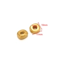 Polished gold hexagonal stainless steel charm spacer bead with 4mm hole and 11mm width - 10*11mm Irregular Hole Bead / Gold