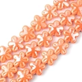 Dettaglio di perline a fiori in ceramica arancione per gioielli fai da te e collane - 12mm / Rosso Arancio