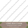 Chaîne box longue en acier inoxydable argenté 2x4mm pour création de bijoux DIY - Chaîne Vénitienne Longue (Fine 2x4mm) 1m