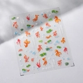 3D metallic nail art stickers with orange koi fish and green lotus leaf designs - Koi Fish & Calligraphy Style (M-633)