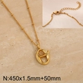 Gold capital letter pendant necklace on satellite chain, size 450mm with 50mm extension - Gold Letter O (KN287036-Z)