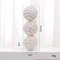Set of three 8cm macaron foam Christmas balls with spiral glitter texture in clear box - Macaron Multi-Color 8cm 3Pcs/Set