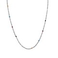 Collana di perle colorate con perline cilindriche argentate e vivaci tocchi di colore - Color Acciaio