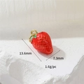 14K gold plated red strawberry enamel charm pendant for DIY jewelry making 13.6mm - 14K Gold (Strawberry)