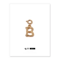 Gold plated brass bamboo texture letter B pendant with spring ring clasp for necklaces - Letter B