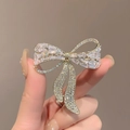 Elegant gold bow brooch featuring sparkling rhinestones for blazers and coats - 347# Bowknot