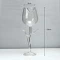 Elegant rose shape glass champagne flute with 6cm rim and 24cm height dimensions - 280ml Transparent