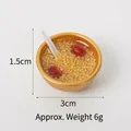 Miniature food keychain with golden bowl and red date soup, 3cm dollhouse toy - 3cm Gold Bowl-No.2 (No Hook)