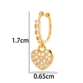 Χρυσό σκουλαρίκι ear cuff με καρδιά και ζιργκόν, διαστάσεις 1,7 εκ. ύψος - Στυλ Καρδιά (2624-7#) / Χρυσό