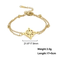 Golden double-layer stainless steel bracelet featuring a 21.6mm Wicca knot pendant - Bead Chain Style / Gold