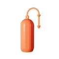 Stretchable orange silicone travel bottle sleeve with non-slip vertical ribbing - 3rd Gen (Hook & Plug) / Orange